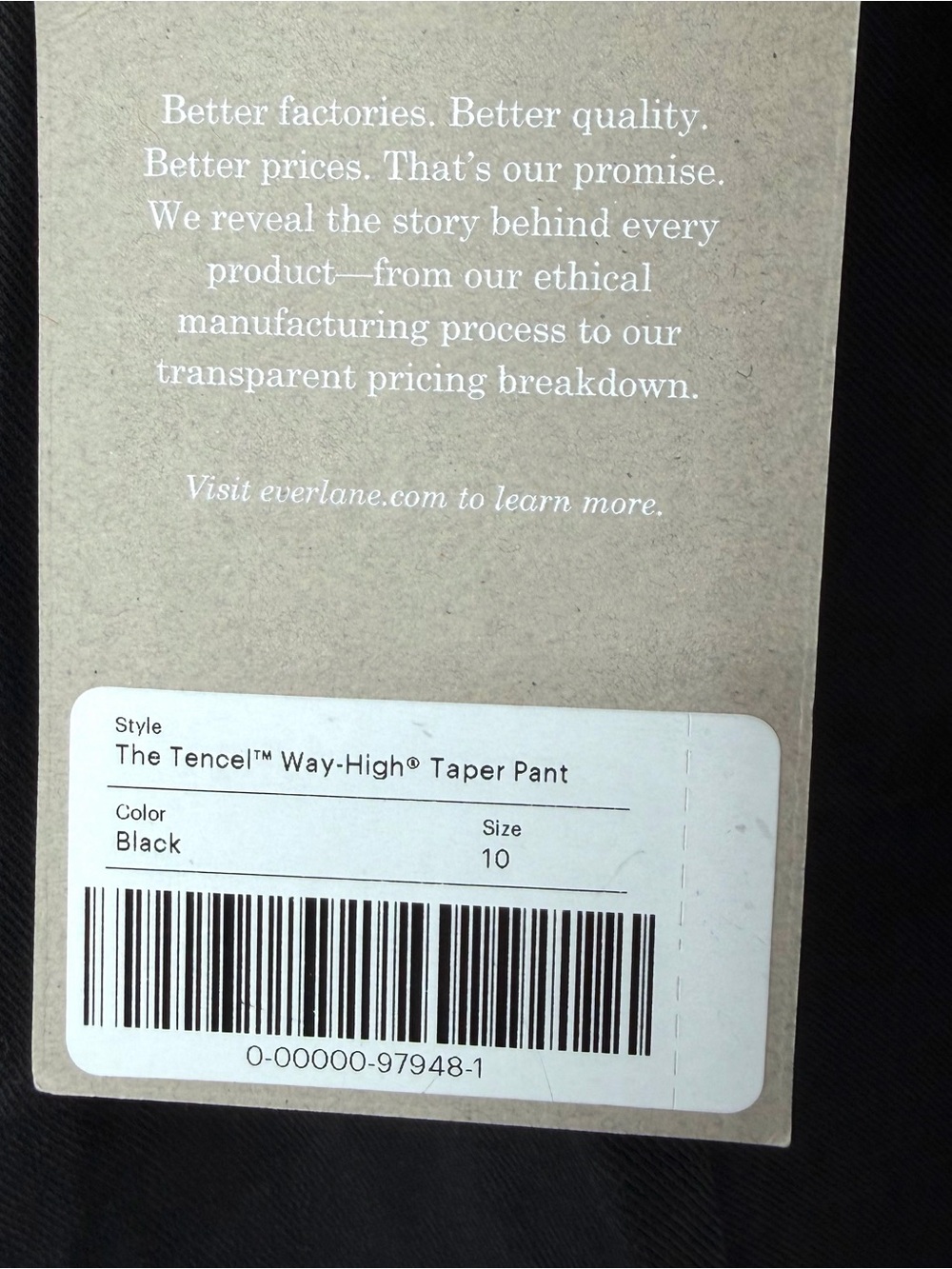 Everlane The Tencel Way-High Taper Pant in black Size 10 - Picture 6 of 9